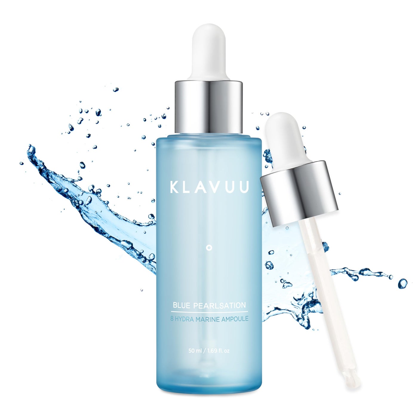 BLUE PEARLSATION 8 Hydra Marine Ampoule - Enriched with Hyaluronic Acid for Dual-Layered Skin Hydration & Panthenol Nourishment - Ideal for Sensitive Skin Types â€“ 1.69 floz