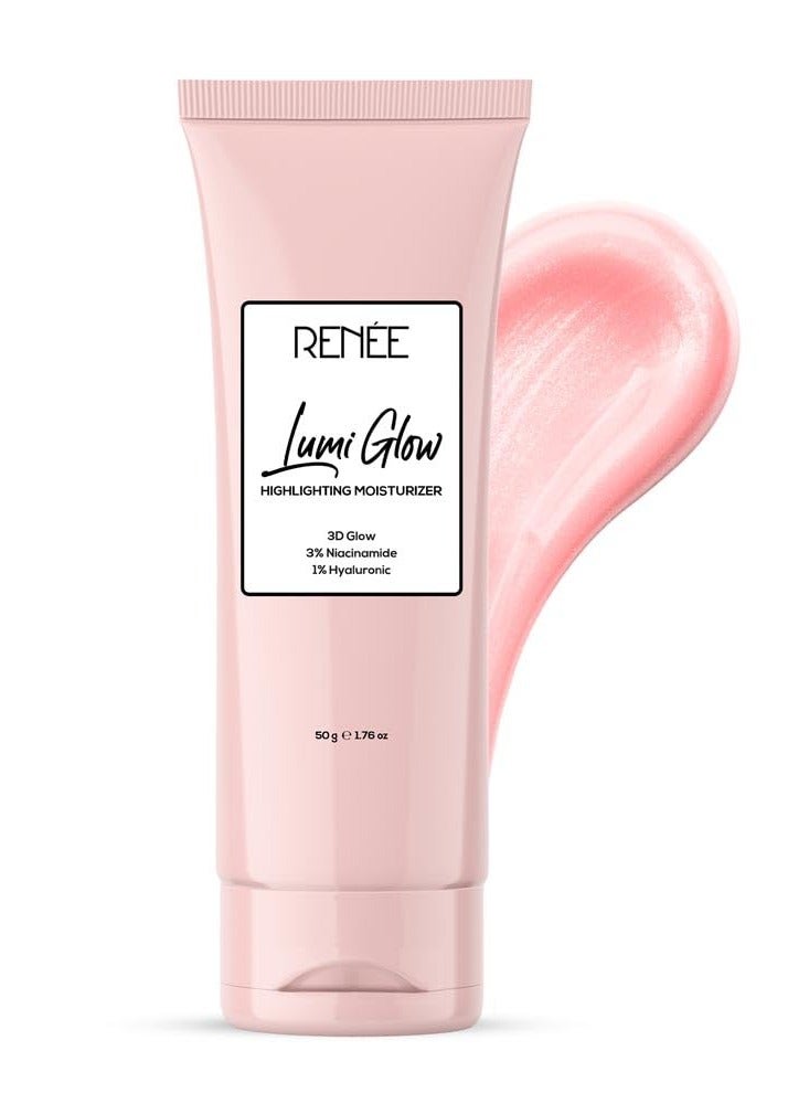 Lumi Glow Moisturizer with 3% Niacinamide & 1% Hyaluronic Acid, guards against UV damage. 50G