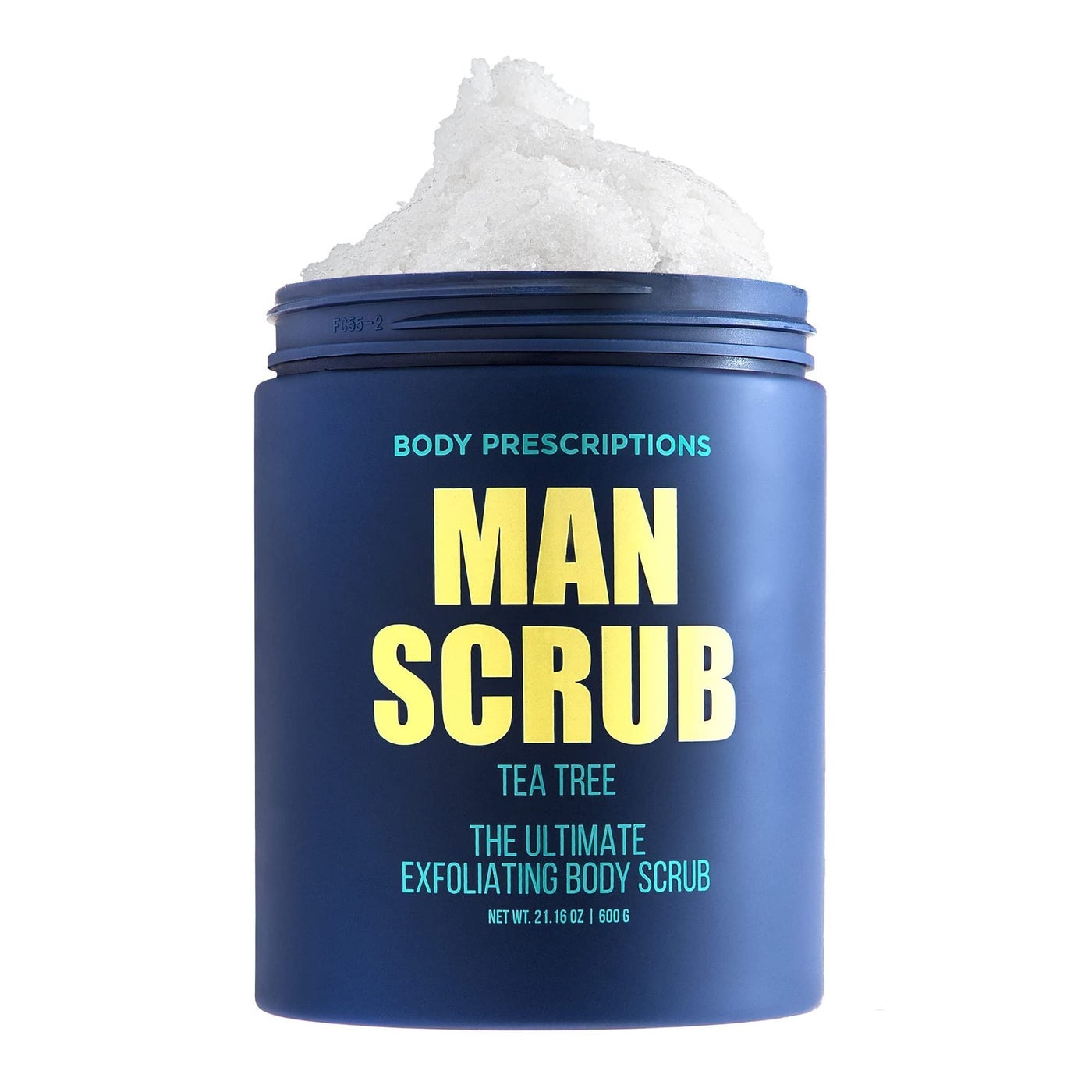 Body Prescriptions Menâ€™s Exfoliating Body Scrub â€“ Ultimate Skin Cleansing Wash in Jar with Twist-Top Lid, For All Skin Types, 21 Ounce (Pack of 1), Tea Tree