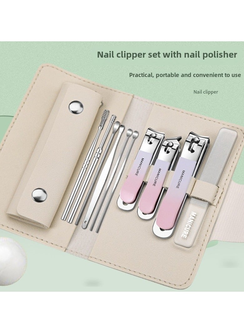 10 in 1 Professional Nail Clippers Pedicure Kit, Manicure Tool Kit, Stainless Steel Facial Grooming Set Kit, Gift Idea for Women, Men, Girls, Teens