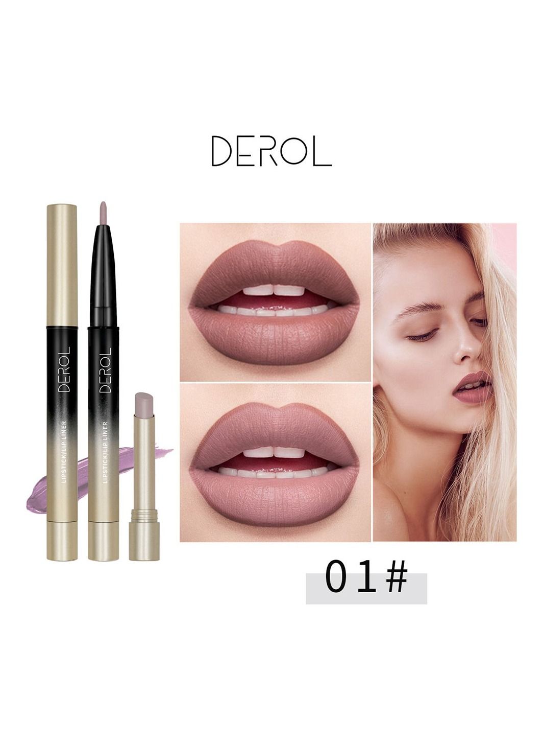 2 in 1 Lip Liner & Lipstick Super Stay Matte Lip Pencil Set,Cosmetics Non-Stick Cup，Nude，Long Lasting Lip Liners Pencil Set For Women & Girls Waterproof,Extreme Finish Makeup, Neutral