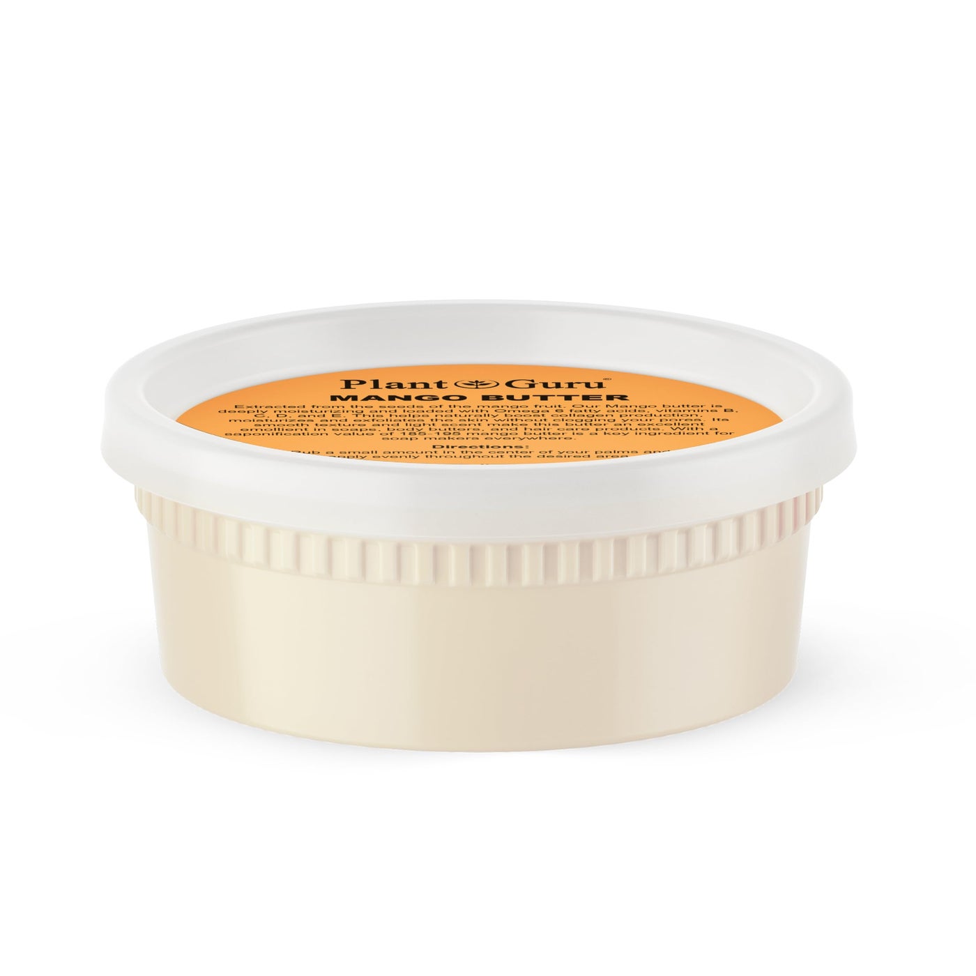 Plant Guru Raw Mango Butter 8 oz. - 100% Pure Natural Unrefined - Great for Skin, Body and Hair Growth. DIY Soap Making, Body Butter, Lotions and Creams.