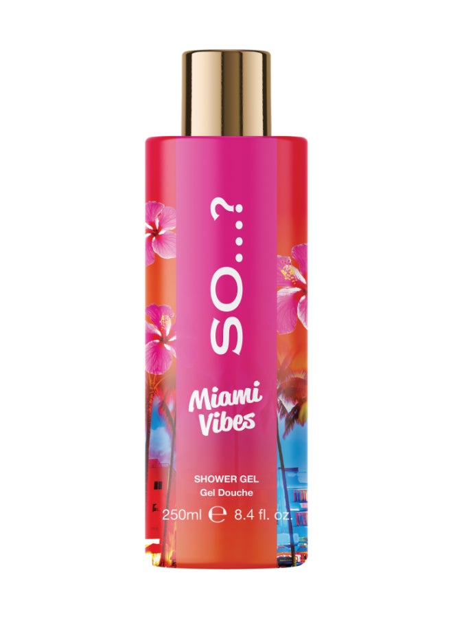 SO Escapes Women's Miami Vibes Fruity and Floral Nourishing 
Shower Gel 250ml With Sweet Pear, Green Melon and Apple Blossom Fragrance, Cruelty Free