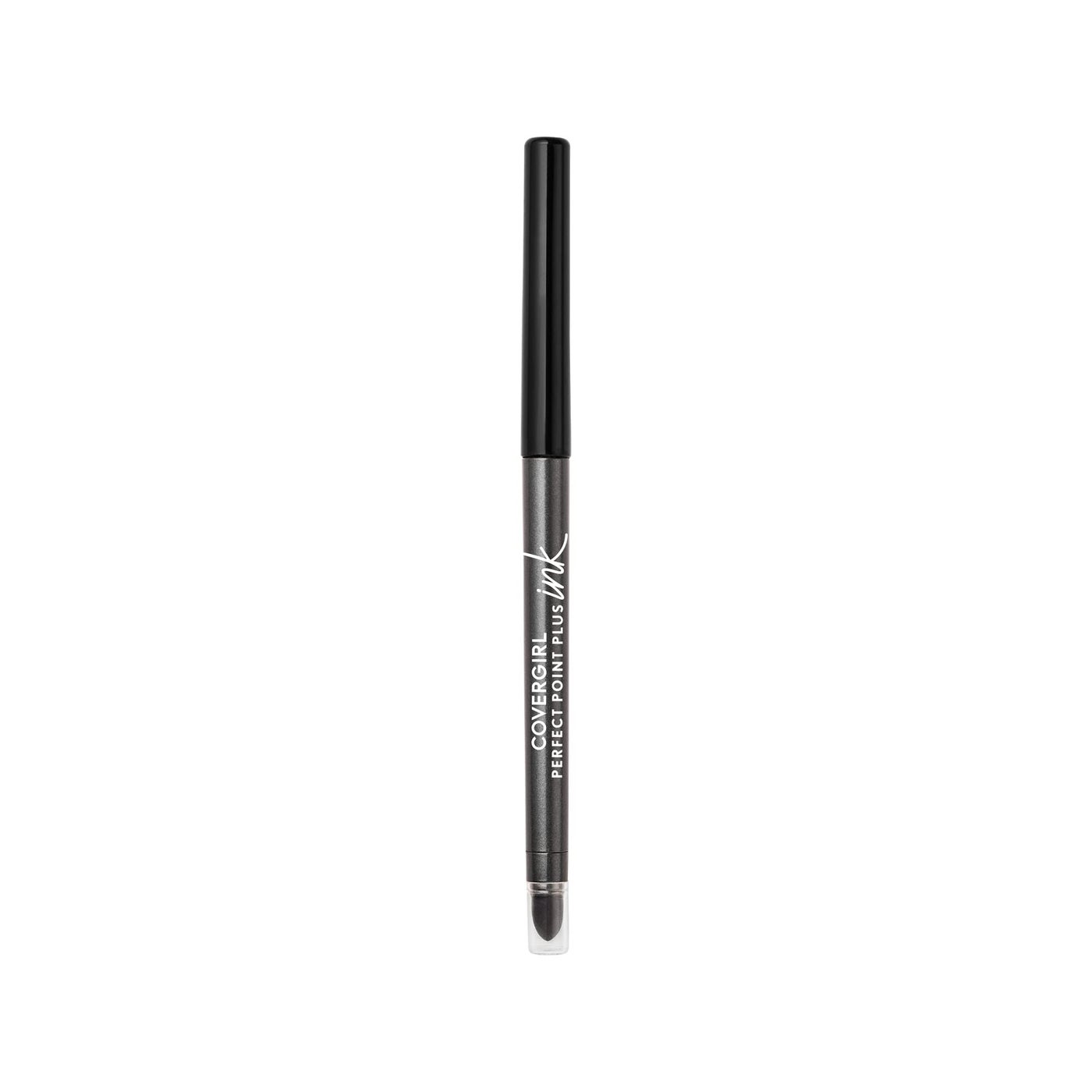 COVERGIRL Perfect Point Plus Ink Gel Eye Pencil, Pigmented, Long-Wearing, Vegan Formula, Metallic Slate 290, 0.01oz