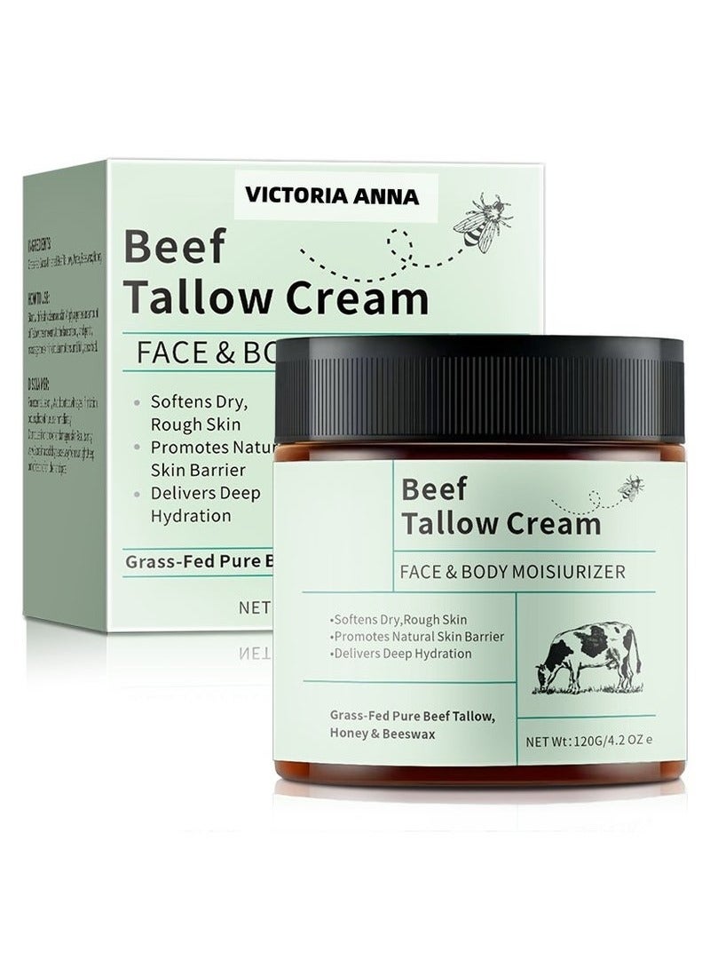Beef Tallow Balm for Extremely Dry Skin: Intense Repair Cream for Hands, Heels, Elbows & Body - All Skin Types, Nourishing Skincare