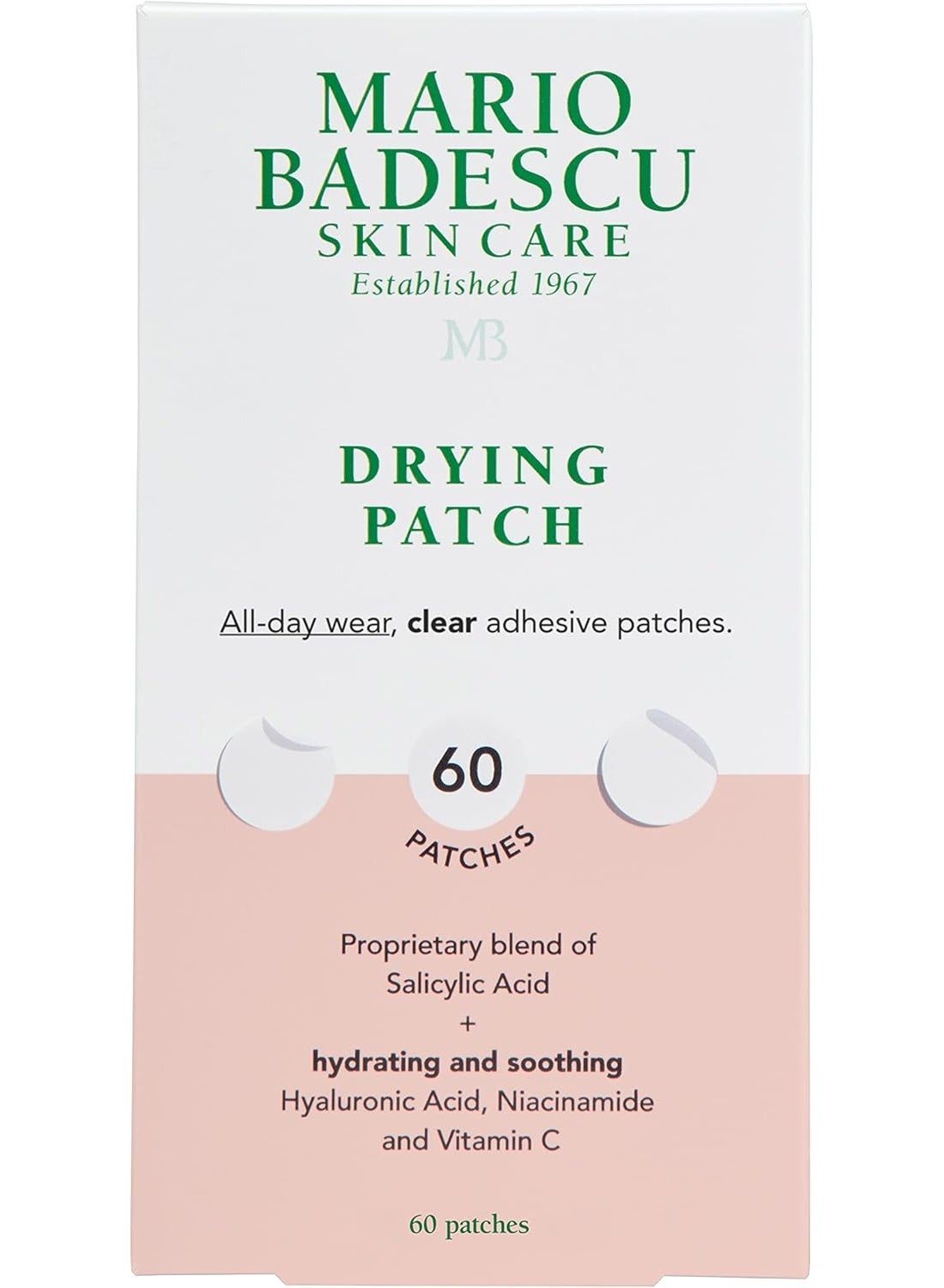 Drying Patch 60 Patches | Hydrocolloid Acne Pimple Patches for Overnight Blemish & Spot Treatment | Absorbs Excess Oil & Speeds Up Healing for Whiteheads & Active Breakouts | Invisible Skin-Safe Acne Stickers