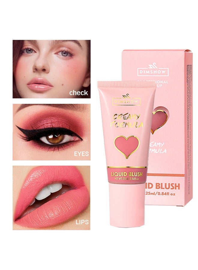 Liquid Blush-Creamy Formula,Big Head Sponge Head, Velvet Skin Feeling, Lips & Cheeks Dual Use, Moisturizing , Easy To Color #03 ROSE RITUAL