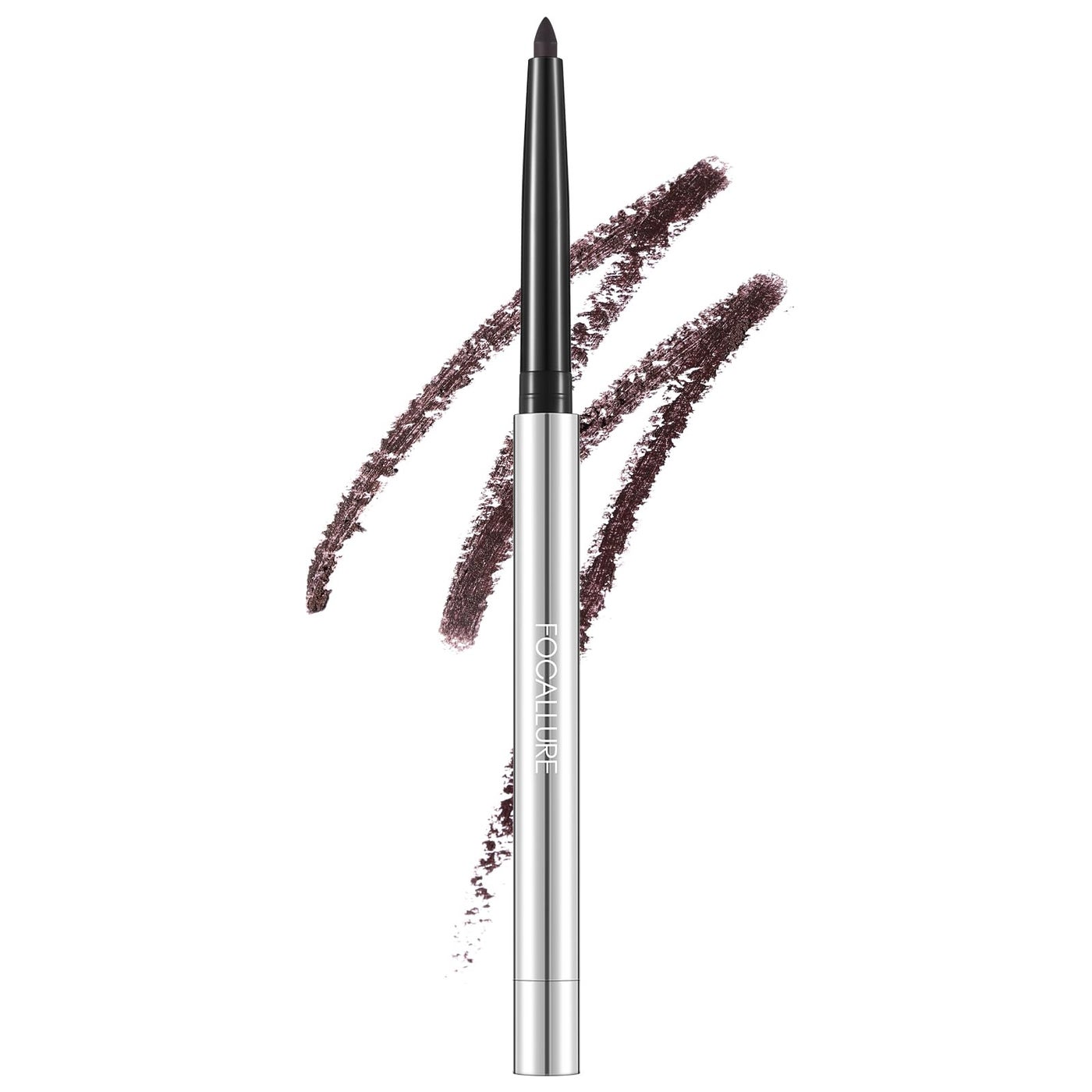 FOCALLURE Eyeliner Pencil with Built-in Sharpener,Waterproof,Smudge Proof,Gel Eye Liner Makeup Pen,Retractable,Long Lasting All Day Wear,Brown