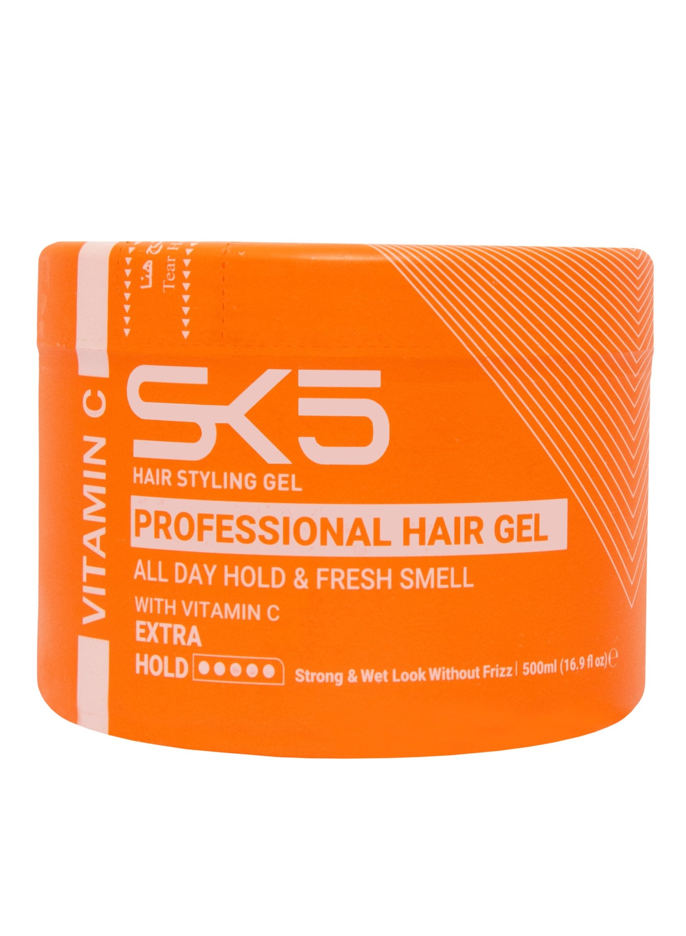 SK5 Professional Vitamin C Hair Gel 500ml – Extra Hold & Fresh Scent | Non-Sticky & Water-Based