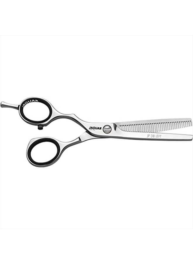 Jaguar Shears White Line JP 38 5.25 Inch Left Handed Thinner Professional, Ergonomic, Steel Hair Thinning, Texturizing, Cutting & Trimming Scissors for Salon Stylists, Beauticians, & Barbers