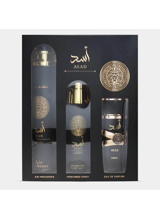 Gift Set Asad EDP 100ml + Perfumed Spray 200ml + Air Freshener 300ml - image 3