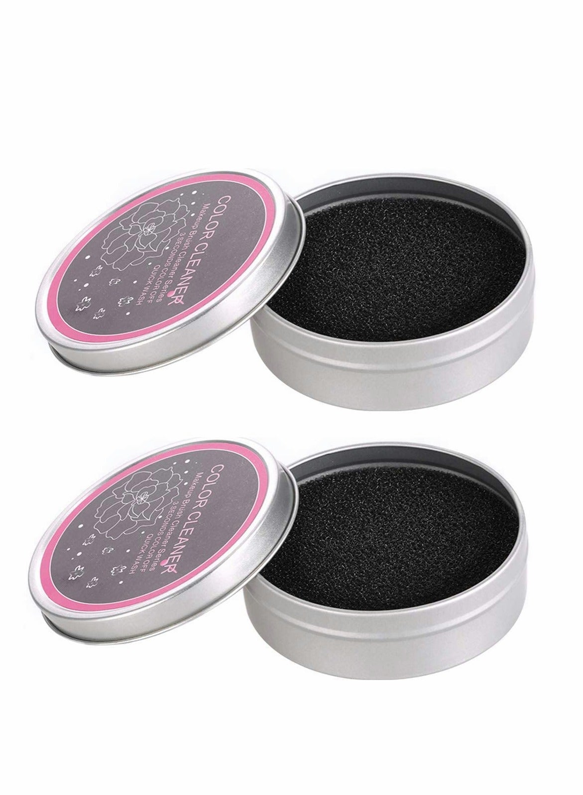 2 Pcs Makeup Brush Cleaner Set Quick Color Removal Sponge Set Dry Brushes Cleaning Box Eye Shadow or Blush Color Removal Sponge Tool