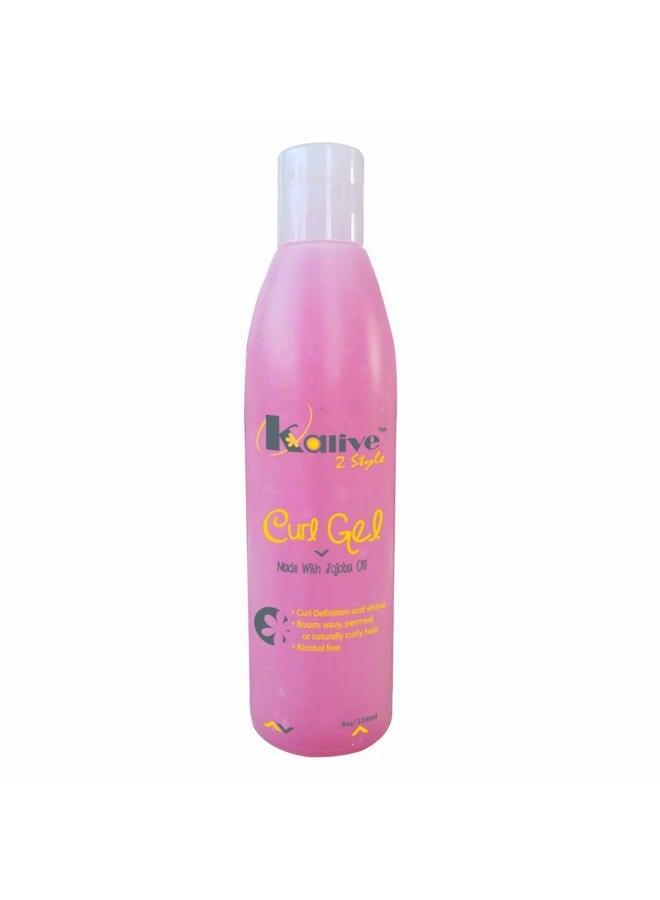 KALIVE Curl Gel 8 oz - Defines Curls, Waves, and All Hair Textures for Women, Natural or Permed, for Curly Hair