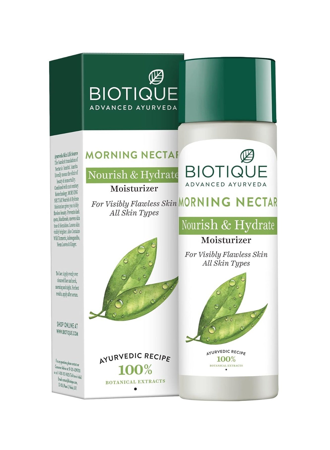 Biotique Morning Nectar Flawless Skin Moisturizer Lotion | Prevents Dark Spots, Blackheads And Blemishes  | Visibly Flawless Skin Nourishes And Hydrates Skin | All Skin Types | 190Ml