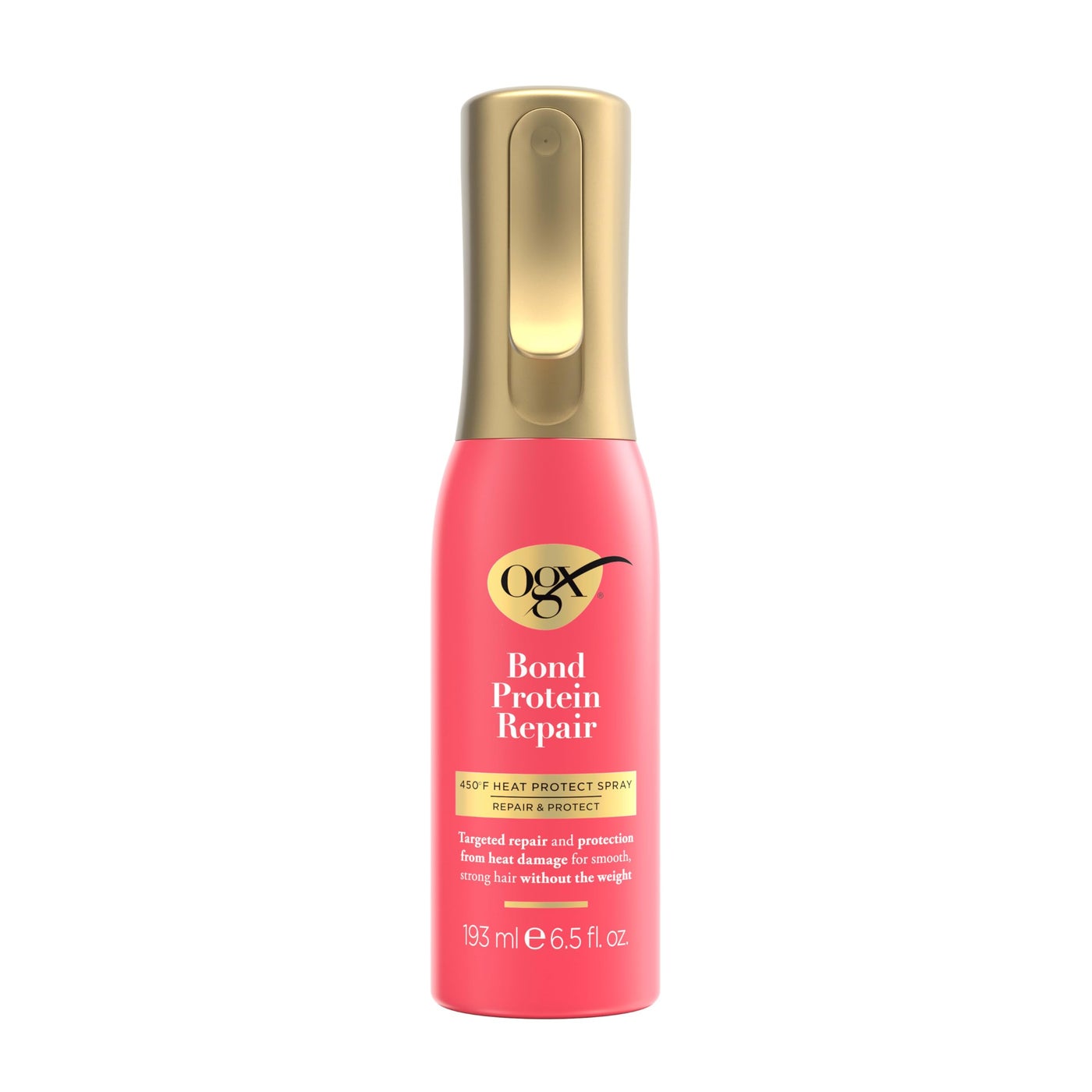 OGX Repair & Protect Bond Protein Repair 450Â°F Heat Protect Spray, Weightless Repair Mist for Nonstop Damage Protection* for All Hair Types, Heat Spray Preps Hair for Styling, 6.5 fl. oz
