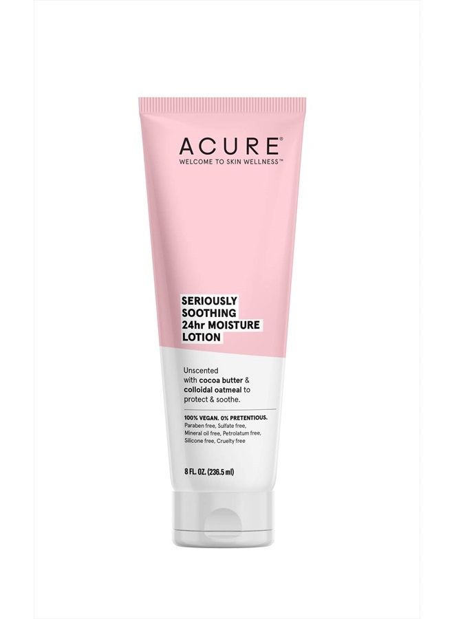 Seriously Soothing 24HR Moisture Lotion 100% Vegan Cocoa Butter & Colloidal Oatmeal, Unscented, 8 Fl Oz