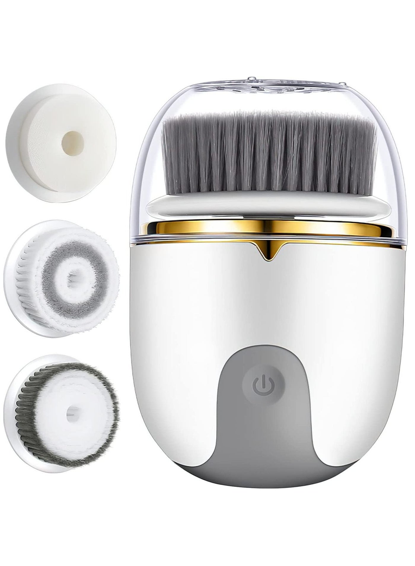 Facial Cleansing Brush 2 Modes Waterproof Electric Face Scrubber, USB Rechargeable Exfoliating Face Brush Cleanser with 3 Heads for Exfoliating, Cleansing, Massaging Face Scrubber Exfoliator