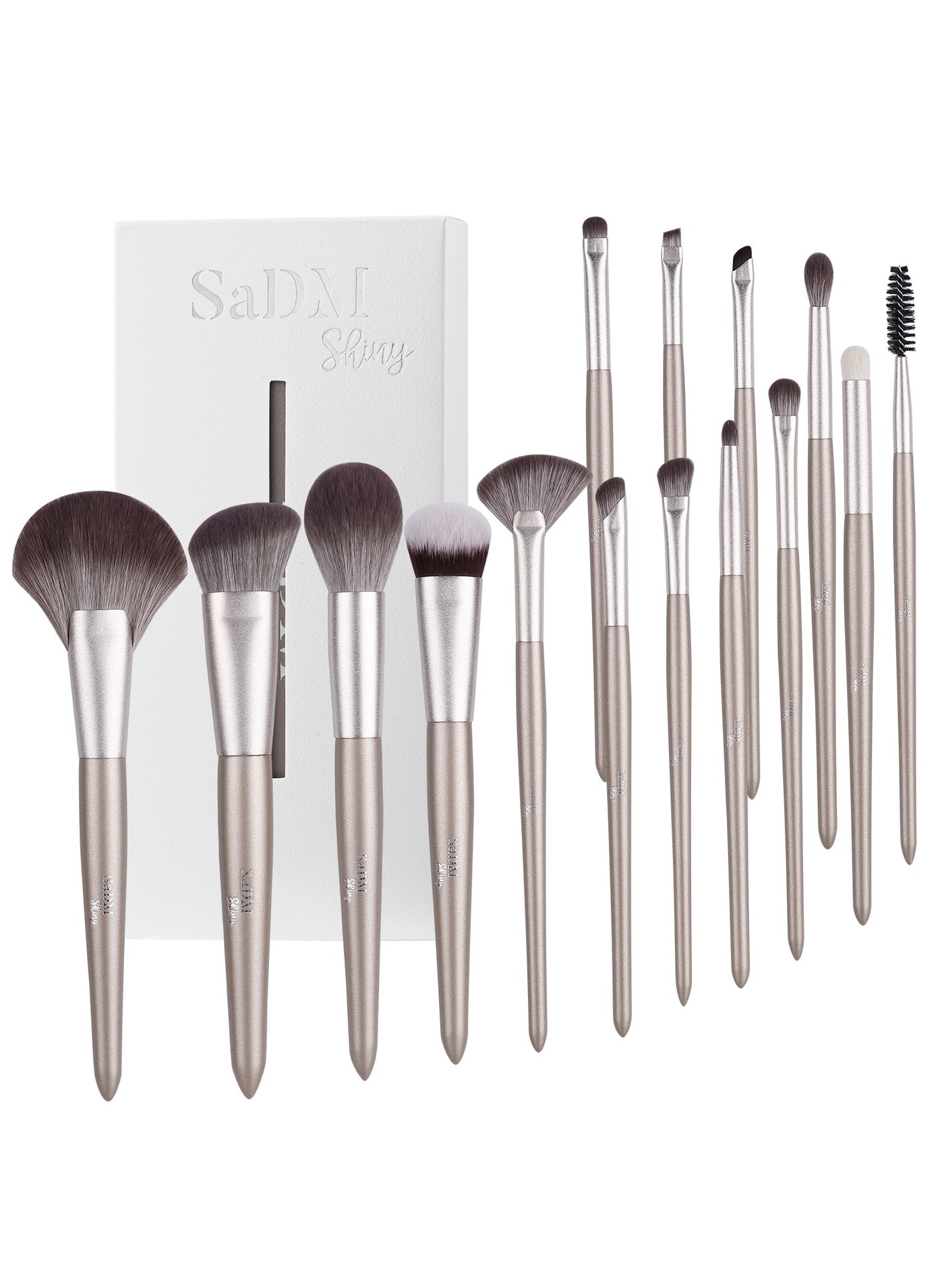 SaDM Shiny 15-Piece Professional Makeup Brush Set – Complete Collection for Face & Eye Makeup Application