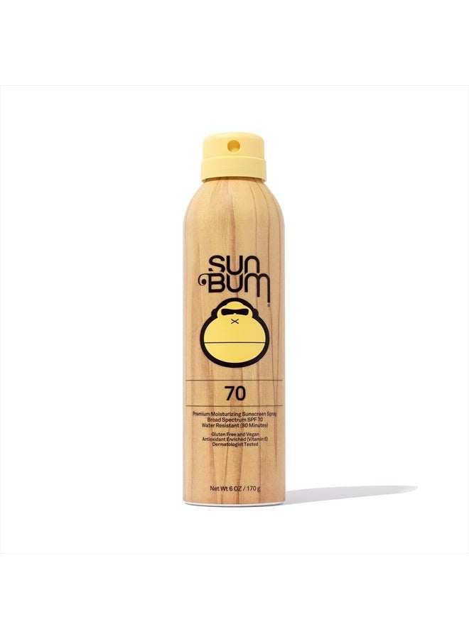 Original SPF 70 Sunscreen Spray |Vegan and Reef Friendly (Octinoxate & Oxybenzone Free) Broad Spectrum Moisturizing UVA/UVB Sunscreen with Vitamin E | 6 oz