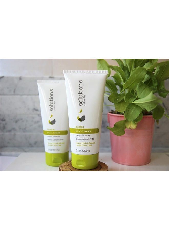 Solutions Boosting Blowout Cream, 6oz | Boosts Body & Fullness |Perfect Blow Dry Prep Hair Product | Extends your Blowout