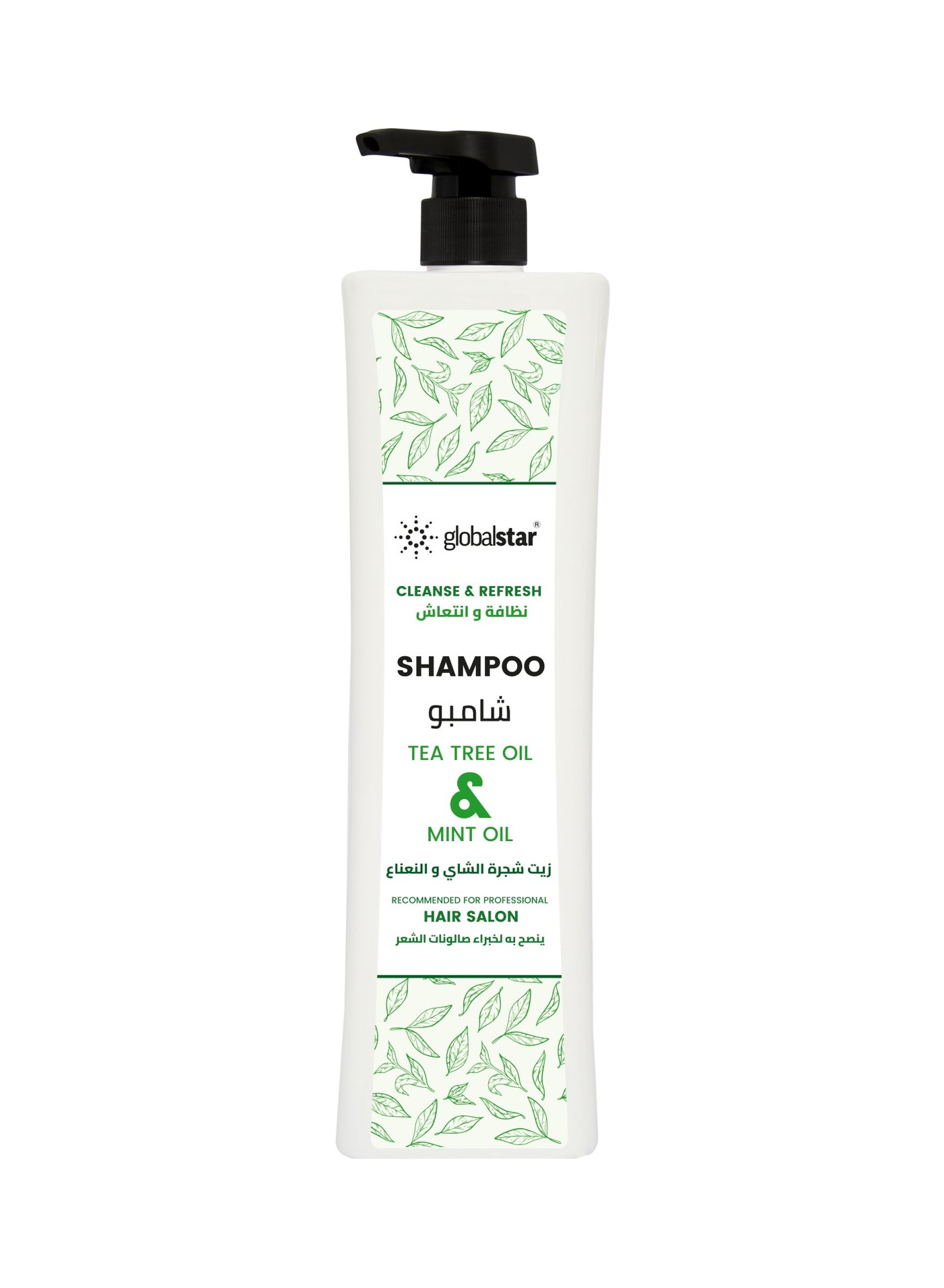 Globalstar Tea Tree & Mint Oil Shampoo – Deep Cleansing & Scalp Refreshing Formula – 1000ml
