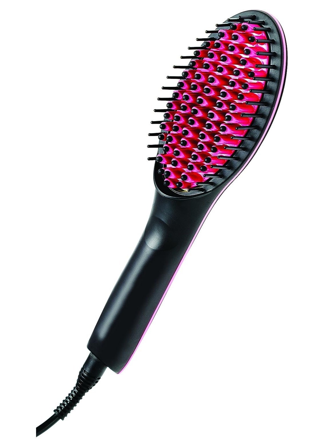 "Simply Straight Ceramic Hair Straightening Brush in Black/Pink – Effortlessly Achieve Sleek, Smooth Hair"