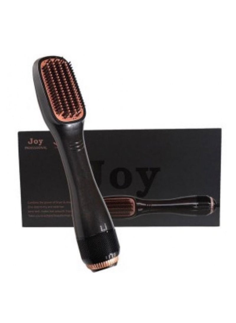 Hot Air Styling & Drying Brush – 2-in-1 Hair Dryer Volumizer with Ceramic Coating and Ionic Technology | Straighten, Curl, and Dry Hair Simultaneously | Lightweight Blow-Dry Brush for Smooth, Frizz-Free Hair – Black