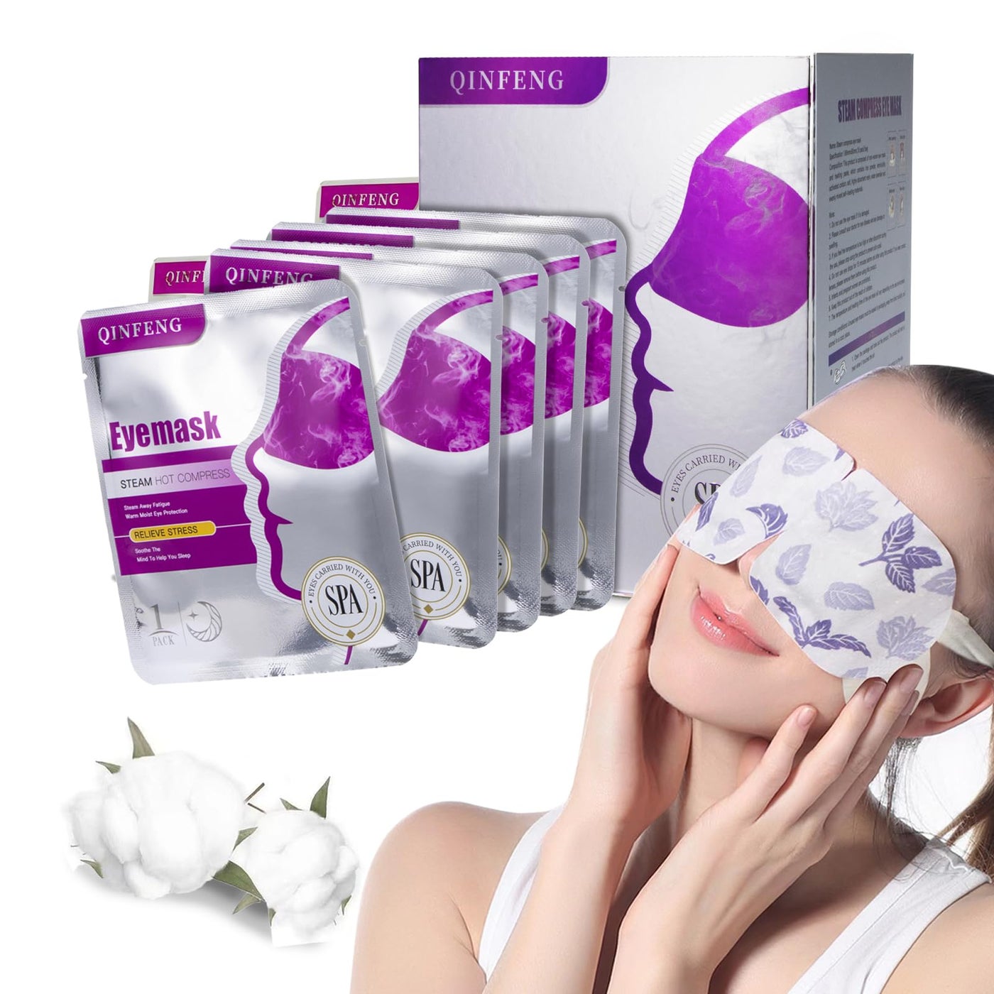 QINFENG 18 Packs Steam Eye Mask for Dry Eyes Self Heating Masks Cornea Care Rest Disposable SPA Warm Compress,Eye Mask for Sleep,Stye Eye Treatment,Reduce Eye Fatigue Travel Essentials(Unscented)