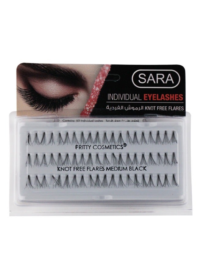 Sara Individual Flare Eyelashes – 5-Ply Medium Black Lash Extensions for Volume and Natural Look