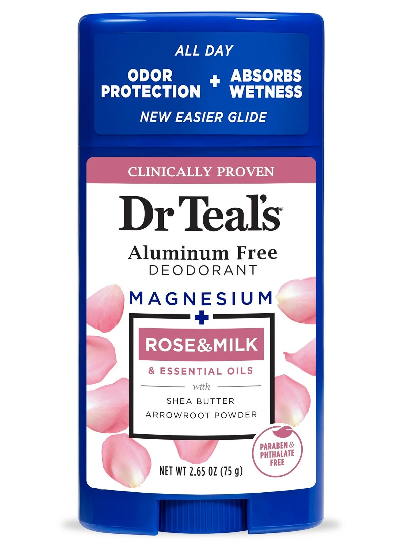 Dr Teal's Aluminum Free Deodorant Rose & Milk 75G