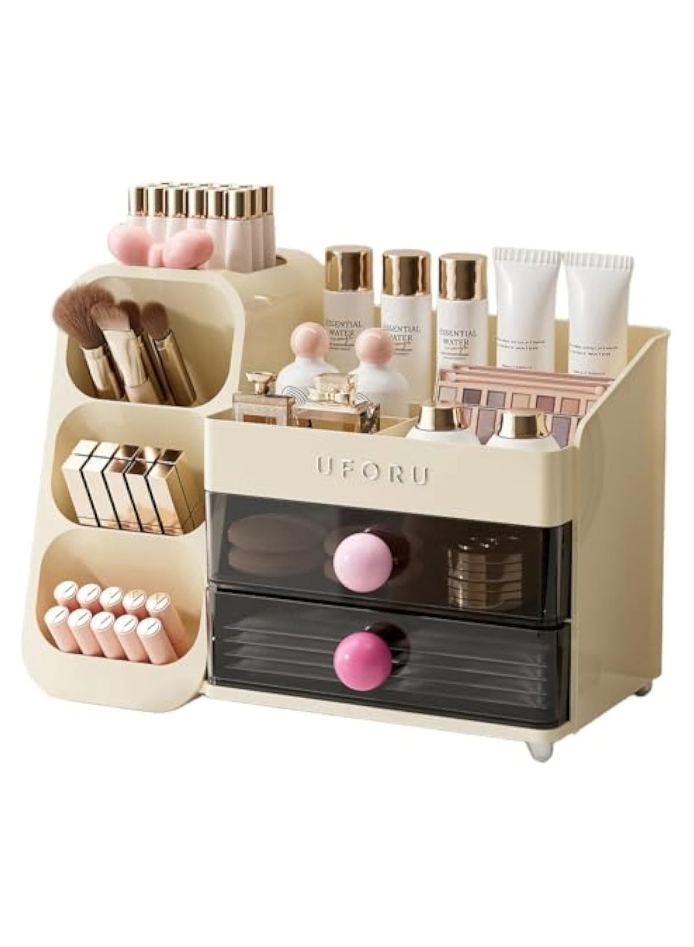 Makeup Organizer with Drawers,Large Capacity Countertop Organizer for Vanity,Bathroom and Bedroom Desk Cosmetics Organizer,Easy To Storage Skincare,Brushes, Eyeshadow, Lotions, Lipstick