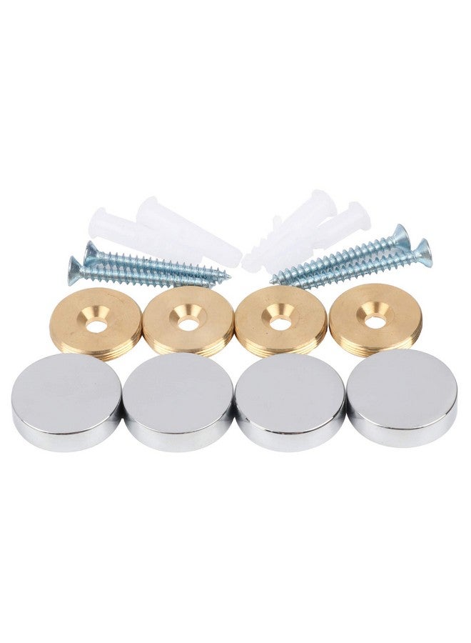 Mirror Screwsbrass Cap Decorative Mirror Nails1Polished Chrome4 Pack