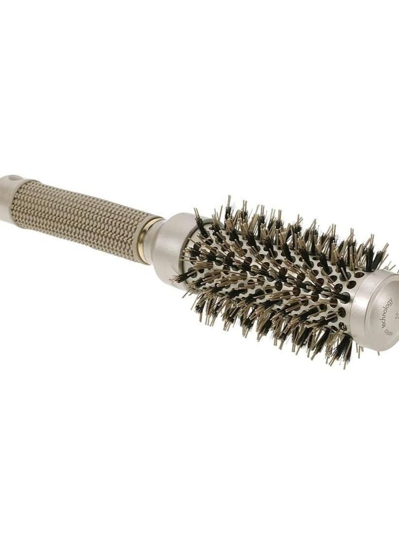 ORiTi 25mm High temperature resistance Ceramic Ionic Round Comb Nano Thermal Hair Roll Brush Bristle Nylon Rubber Handle Hair Curling Styling Comb Hair Combs