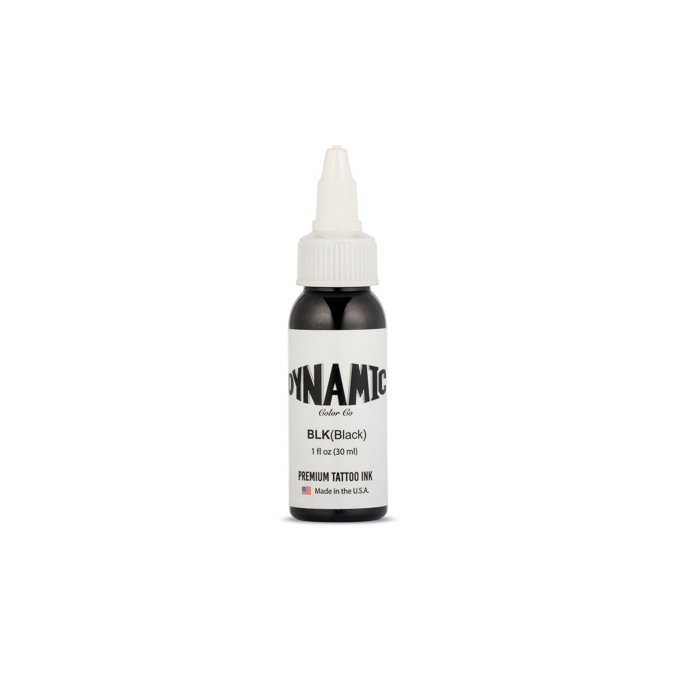 Dynamic Black Tattoo Ink, Long Lasting Vivid Color, Sterilized, Made in USA, Since 1990 (1 oz Bottle)
