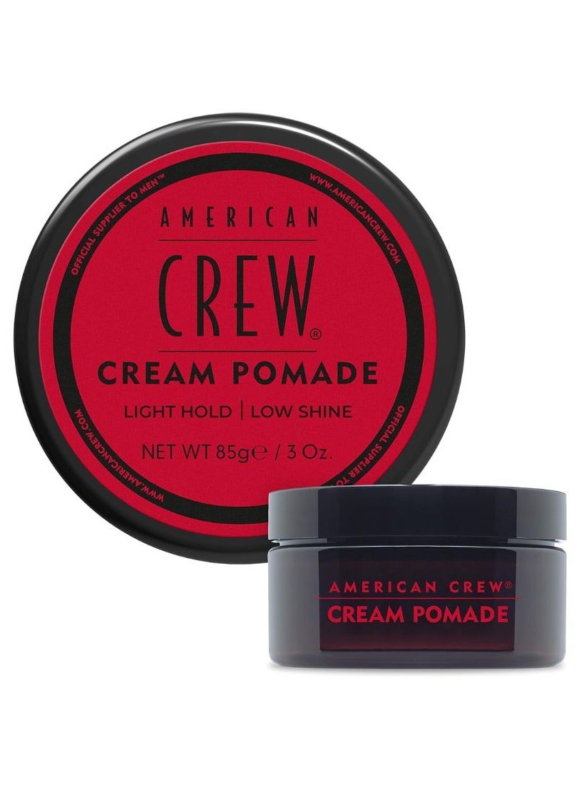 AMERICAN CREW Moisture-Rich Cream Pomade, Natural Look, Taming Hair, Low Shine Finish, Light/Medium Hold, 85g