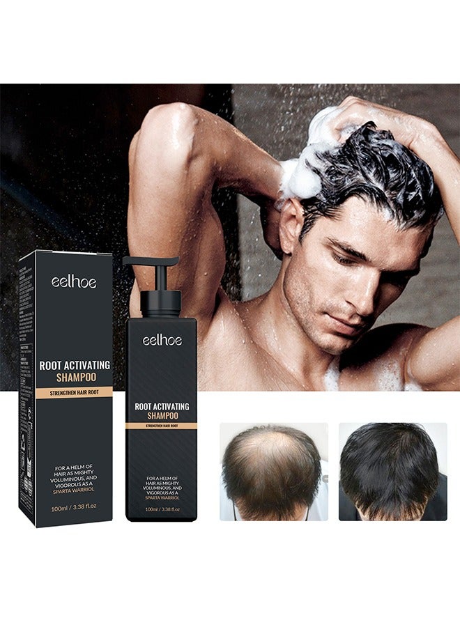 Root Activating Shampoo 100ml, Strengthen Hair Root Anti Falling and Firm Hair, Thick and Fluffy Hair, Soft and Strong Hair Repair and Care Shampoo