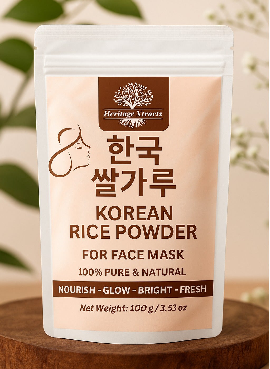 Korean Rice Powder Face Mask 100 g | 100% Pure & Natural Brightening, Exfoliating Scrub, Anti-Aging Deep-Cleansing Pore-Refining Hydrating Glow Booster