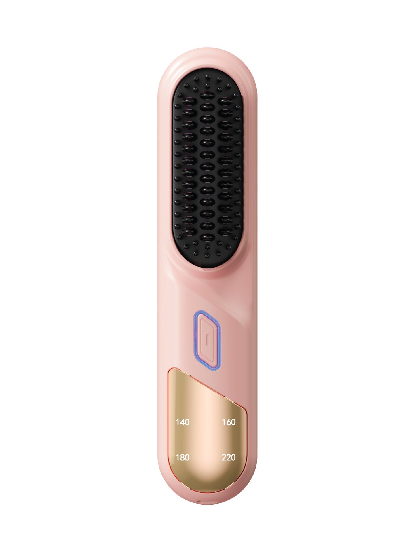 Cordless Hair Straightening Comb with 4 Adjustable Temperature Levels / USB-C Fast Charging / 4000mAh Battery / Ceramic Teeth for Smooth Hair / Auto Shut-Off Safety Feature - Portable & Rechargeable - Pink
