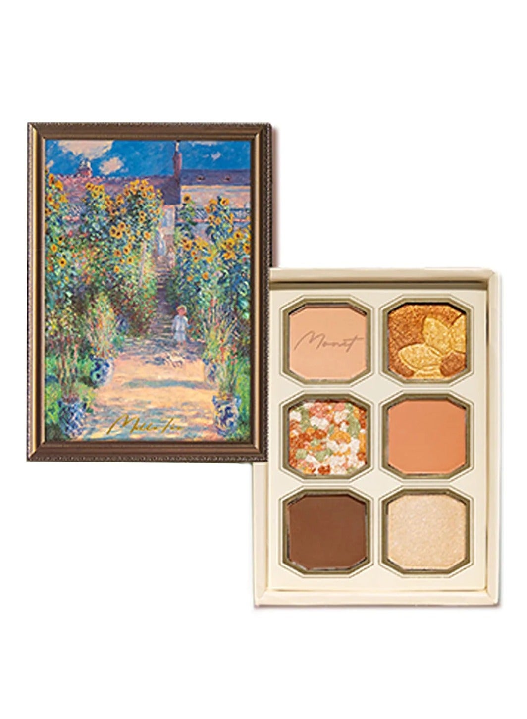 Painting Eyeshadow Palette 6 Shades Matte and Shimmer Finishes Pressed Powder Makeup Palette-05 Monet's Garden