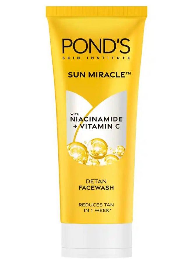 Sun Miracle DeTan FaceWash | With Niacinamide + Vitamin C | Reduces Tan In 1 Week | 100g