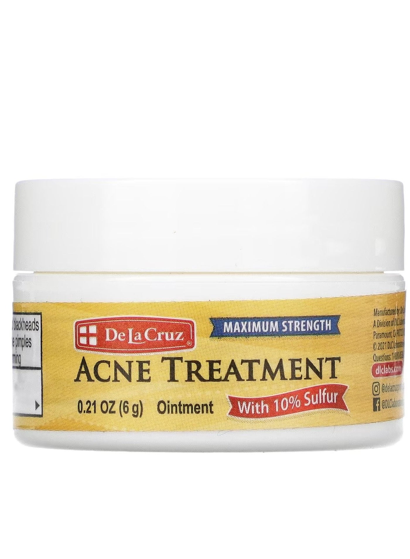 Acne Treatment Ointment with 10% Sulfur Maximum Strength 0.21 oz 6 g