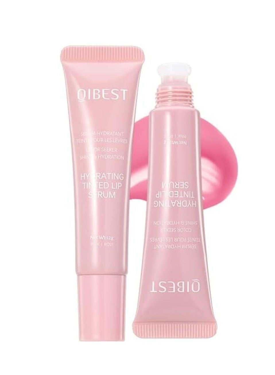 Hydrating Tinted Lip Serum Hydrating Lip Plumper with Natural Shine Nourishing Jelly Lip Tint for Soft Full Lips Non Sticky Long Lasting Color Moisturizing Lip Makeup Lip Gloss Lip Tint 12g 01