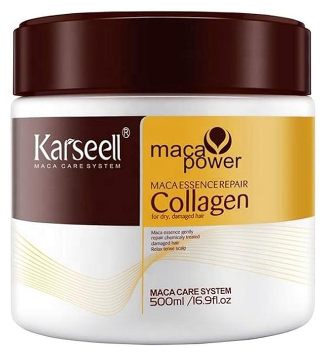Karseell Karseell maca power Collagen Hair Treatment Deep Repair Conditioning Argan Oil Collagen Hair Mask Essence for Dry Damaged Hair All Hair Types 16.90 oz 500ml