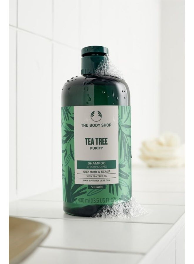 Tea Tree Purifying & Balancing Gel Shampoo – Deep Cleansing Shampoo for Oily Hair & Scalp, Removes Excess Oil Without Stripping, Refreshing Formula with Tea Tree Oil & Vegan Silk Protein, 93% Natural Ingredients, 400ml - image 2