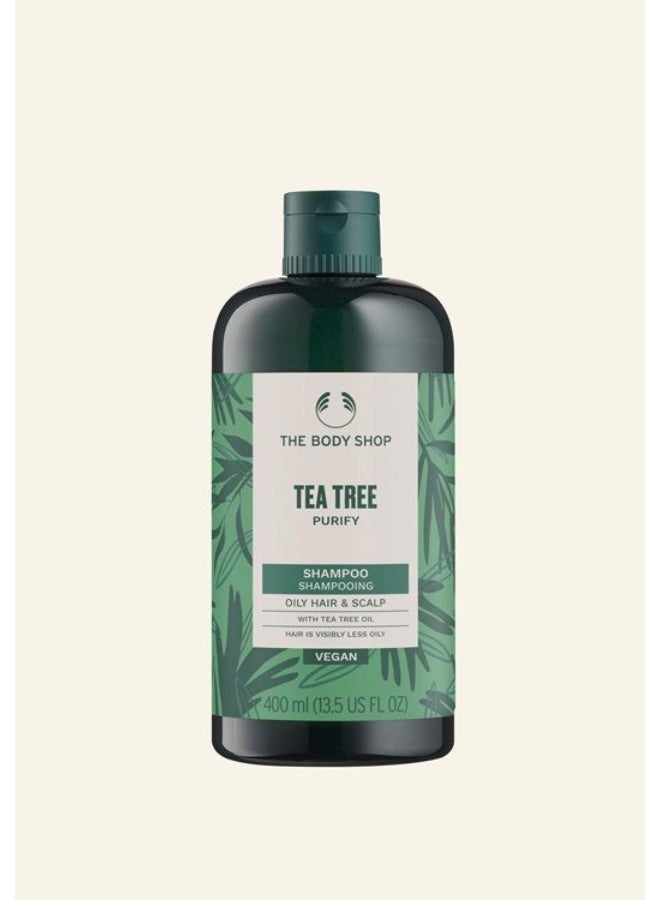 Tea Tree Purifying & Balancing Gel Shampoo – Deep Cleansing Shampoo for Oily Hair & Scalp, Removes Excess Oil Without Stripping, Refreshing Formula with Tea Tree Oil & Vegan Silk Protein, 93% Natural Ingredients, 400ml