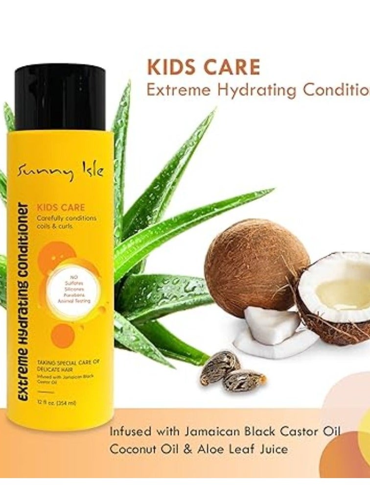 Kids Care Extreme Hydrating Conditioner 12oz Gentle Care Conditioner for Children's Coils Waves Curls