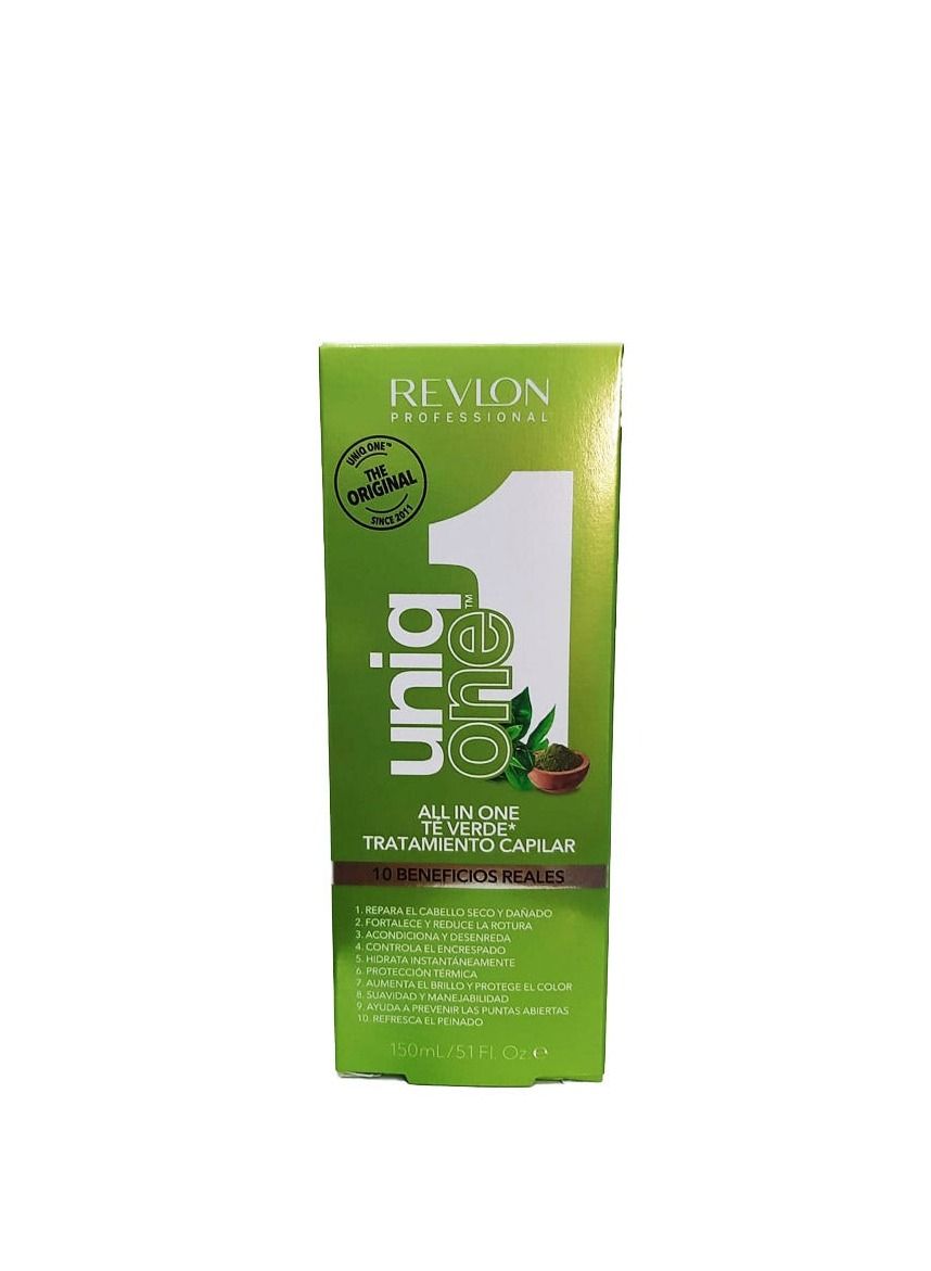 Revlon Professional Uniq One All-In-One Hair Treatment, Green Tea, 150ml – 10 Real Benefits for Dry & Damaged Hair, Nourishing Leave-In Spray