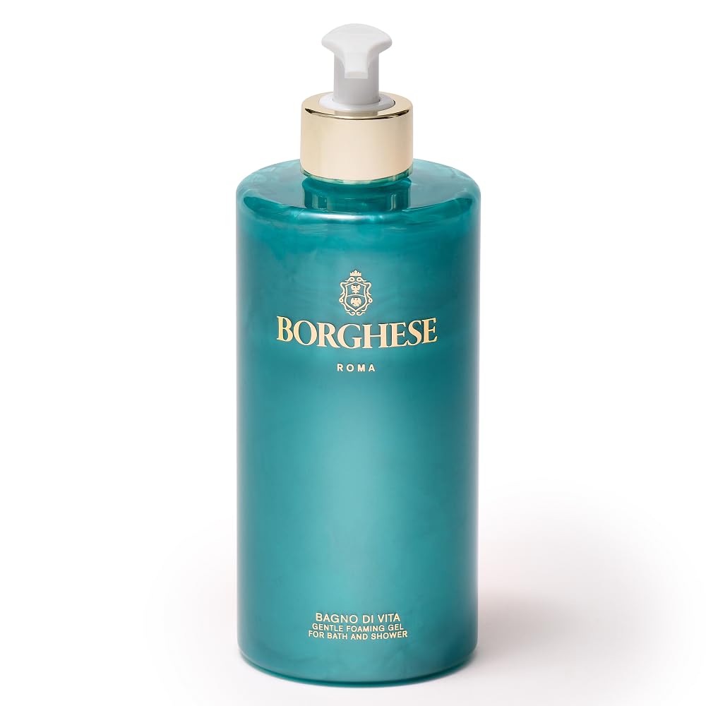 Borghese Bagno di Vita Gentle Foaming Bath & Shower Gel - Aromatherapy Hydrating Body Wash with Thyme, Chamomile & Sweet Almond Oil For All Skin Types