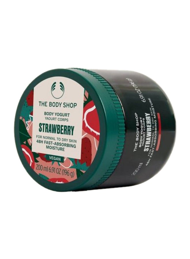 Strawberry Body Yogurt – Fast-Absorbing Gel-Cream Body Moisturiser with Shea Butter & Almond Milk | Provides 48hr Hydration, Softens & Smoothes Normal to Dry Skin | Sweet Strawberry Scent, Non-Greasy, 200ml