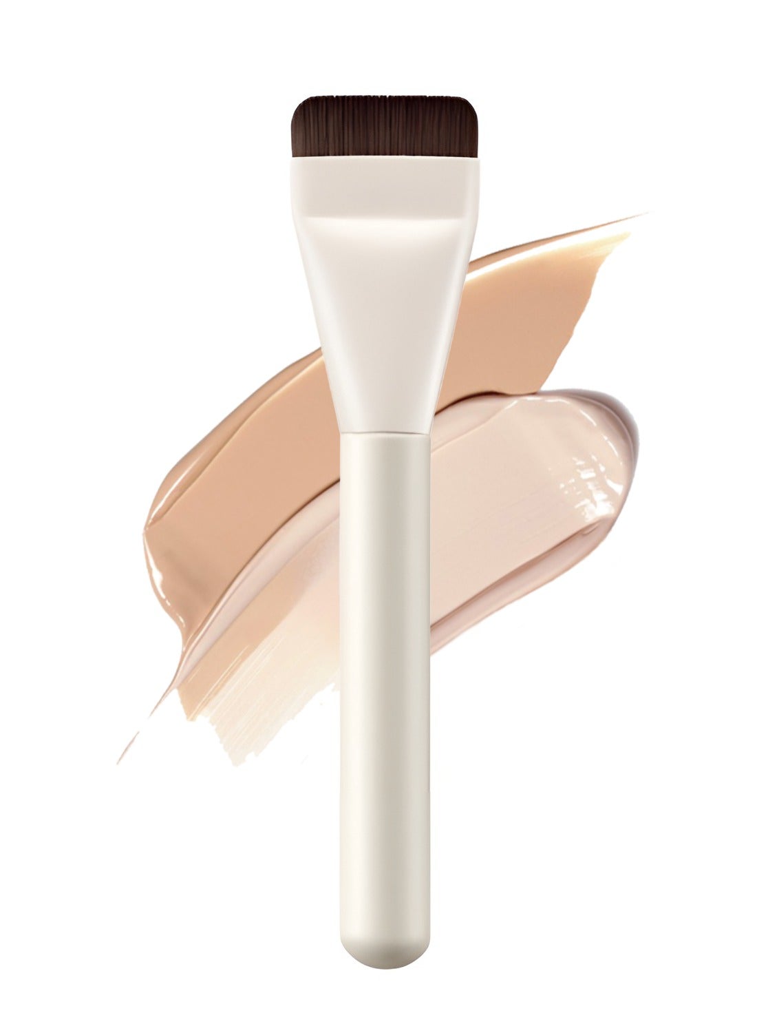 Flat Foundation Brush for Liquid Makeup,Ultra Thin Liquid Foundation Brush Premium Makeup Face Brush for Blending, Cream, Thin Foundation Brush Makeup Tool Face Foundation Flat Brush-white